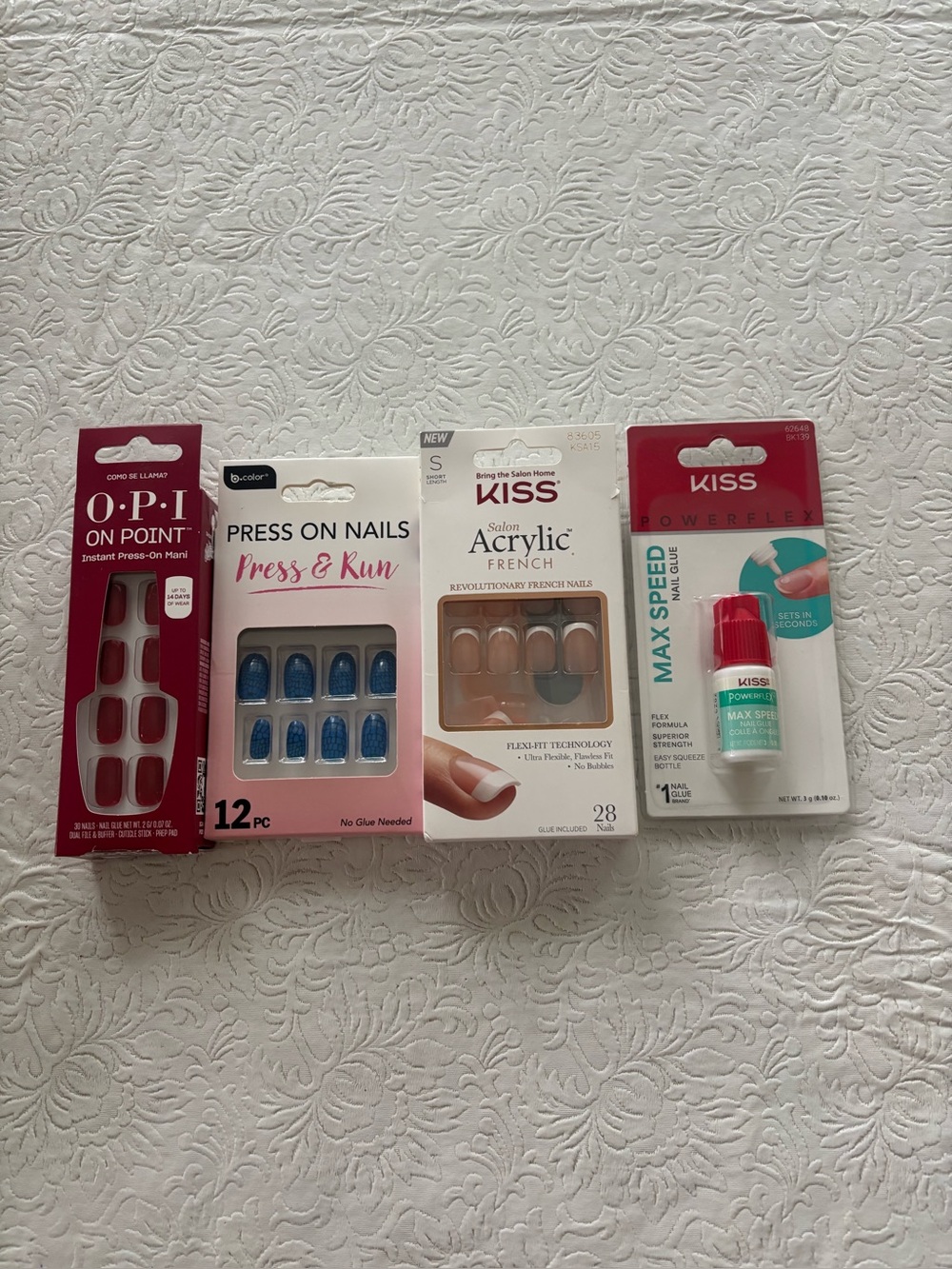 New Press-on Nail Set of 3w/Glue
